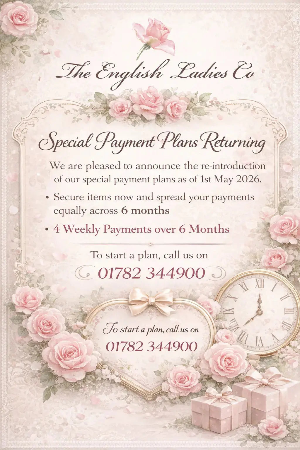 Special Payment Plans Returning - English Ceramics Company