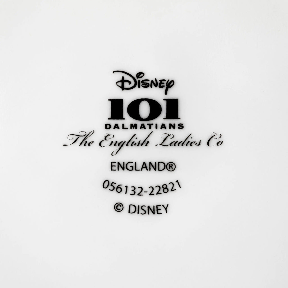 Fine bone china base stamp with Disney 101 Dalmatian England maker details