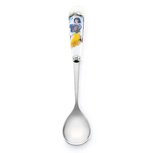 Fine bone china Snow White anniversary spoon, white with gold detail and character art