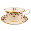 Snow White Christmas Cup and Saucer Fine Bone China