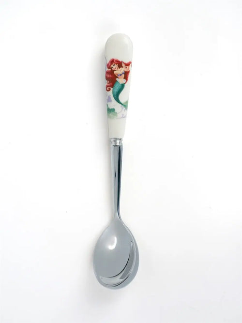 Ariel fine bone china dessert spoon with colorful mermaid character handle