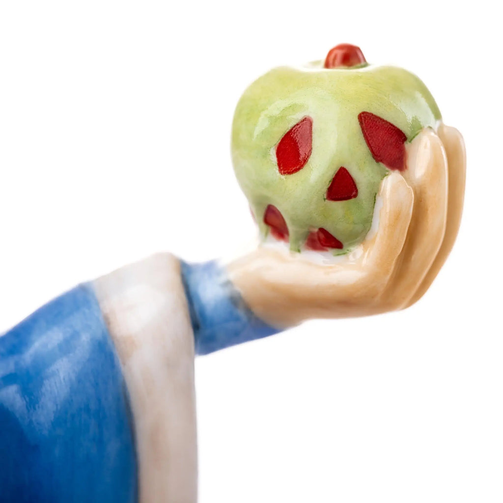 Fine bone china queen hand holding green apple with red accents