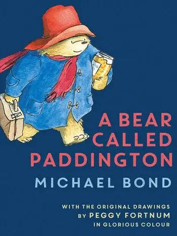 Children's book cover with Paddington bear, A Bear Called Paddington by Michael Bond.